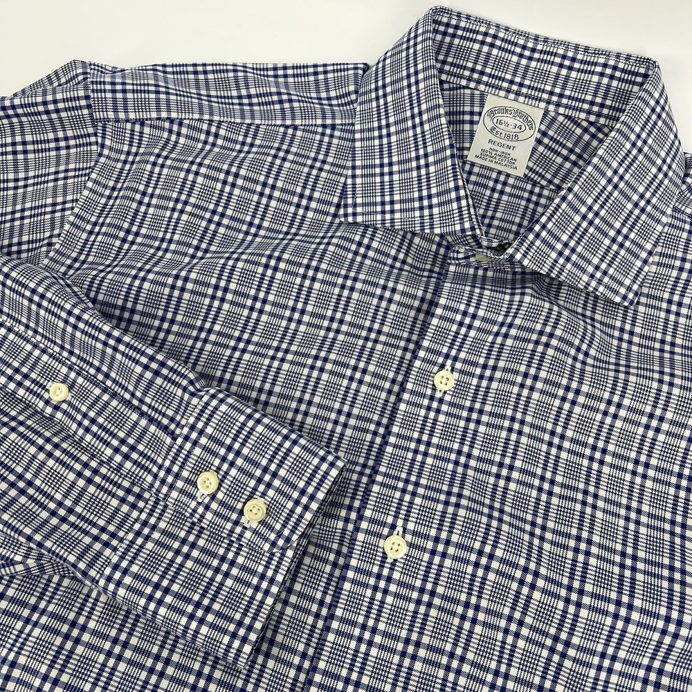Brooks Brothers 1818 Regent Dress Shirt Men's Size 16.5 33/34" Classic Fit Blue